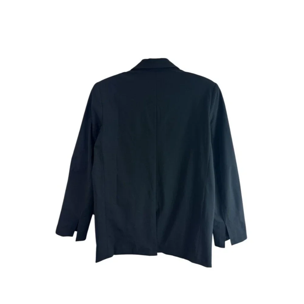Rhone Commuter Boyfriend Blazer Women's Sz S One Button Jacket Black Career
